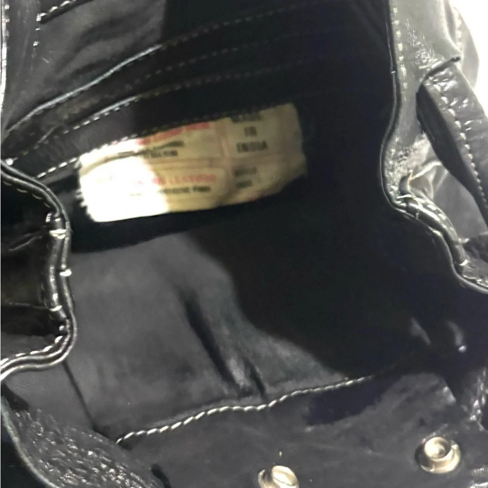 Vintage unisex Black Leather  Backpack